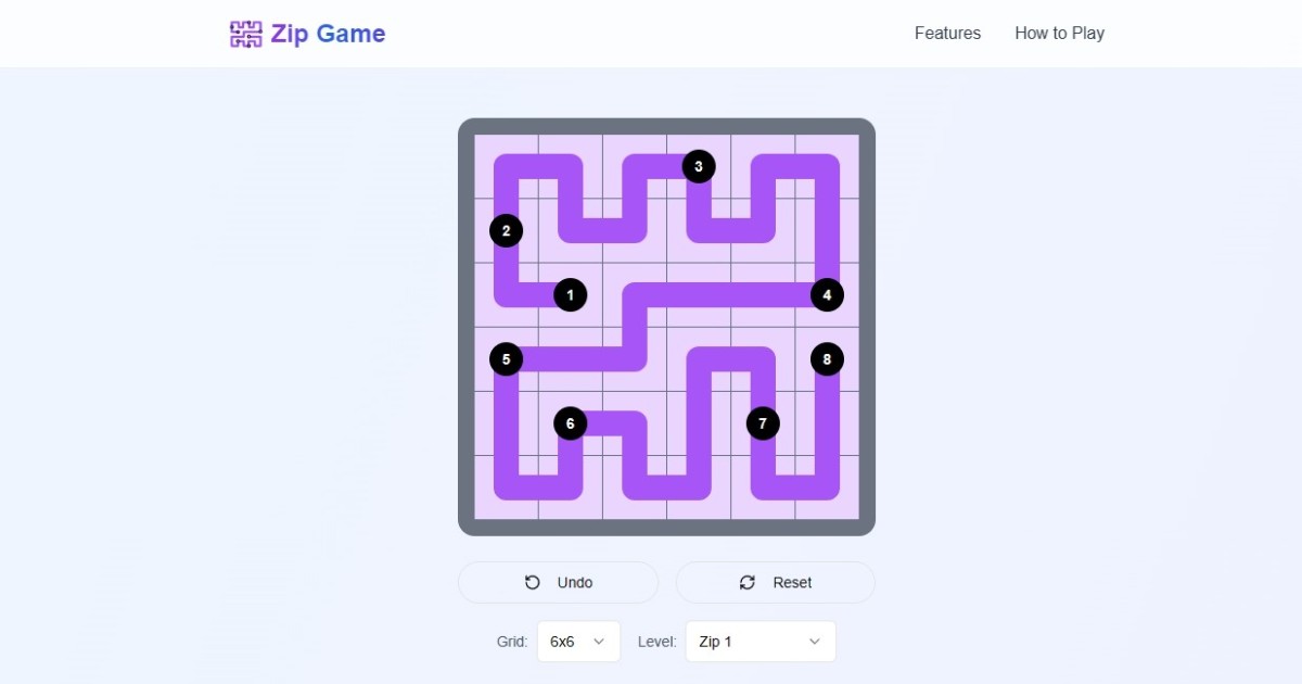 Play 7x7 Zip Game - Solve Grid Puzzle Online